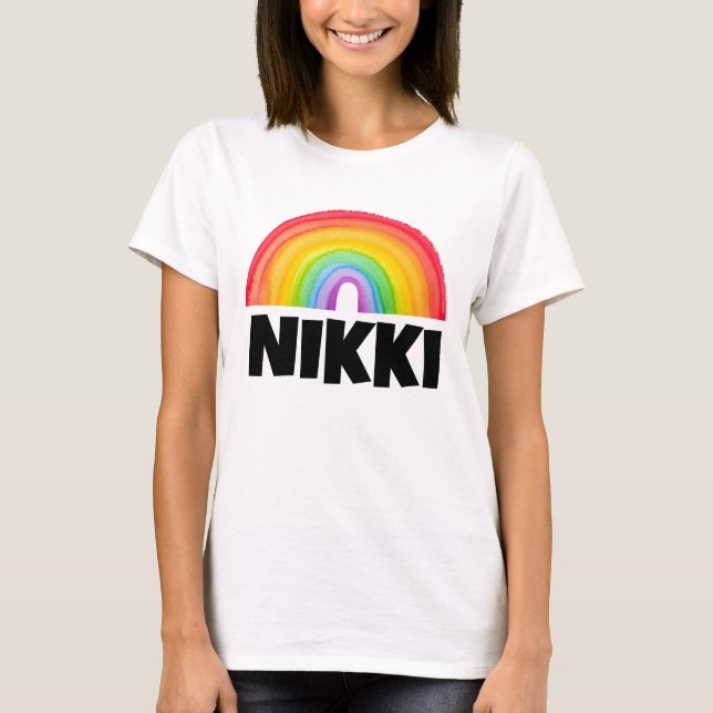 RAINBOW PERSONLIG T-SHIRTS ADD NAMN (Framsida)