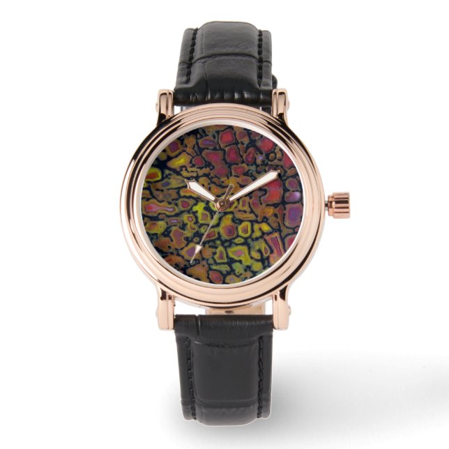 Rainbow Petrified Dinosaur Bone Armbandsur (Framsida)