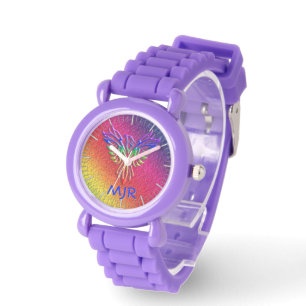 Rainbow Phoenix Stigning LBGTQ+ med din initialer Armbandsur