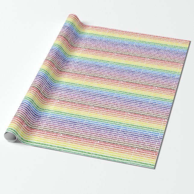 Rainbow Pi Day Wrapping Papper Presentpapper (Utrullad)