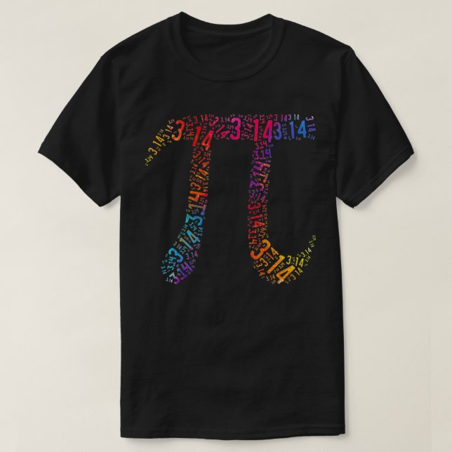 Rainbow Pi Numbers Funny Pi 314 Math Teacher Stud T Shirt (Design framsida)