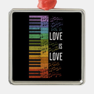 Rainbow piano julgransprydnad metall