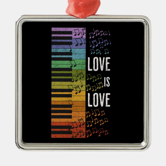 Rainbow piano julgransprydnad metall (Framsidan)