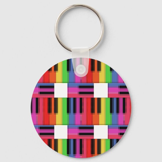 Rainbow Piano Keychain Nyckelring (Framsida)