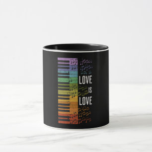 Rainbow piano mugg