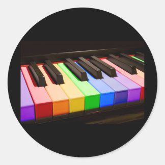 Rainbow Piano Runt Klistermärke