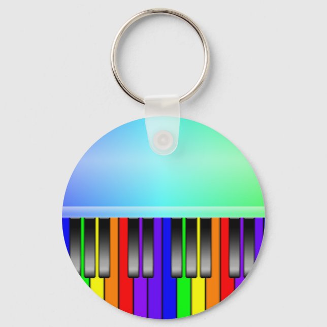 Rainbow Piano Tangentbord Nyckelring (Framsida)