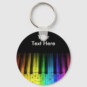 Rainbow Piano Tangentbord och Notes Nyckelring