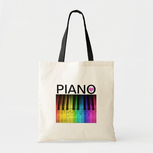 Rainbow Piano Tangentbord och Notes Tygkasse (Framsidan)
