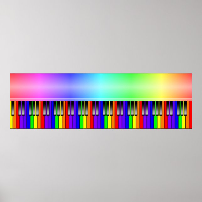 Rainbow Piano Tangentbord Poster (Framsidan)
