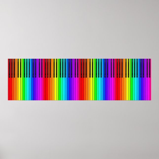Rainbow Piano Tangentbord Poster (Framsidan)