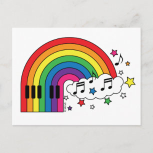 Rainbow Piano Vykort