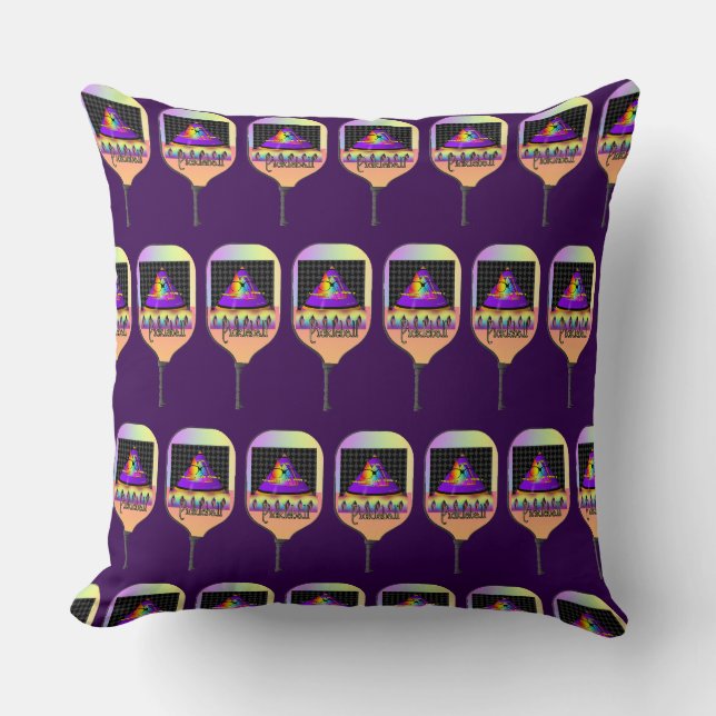 Rainbow Pickleball Kudde (Framsida)