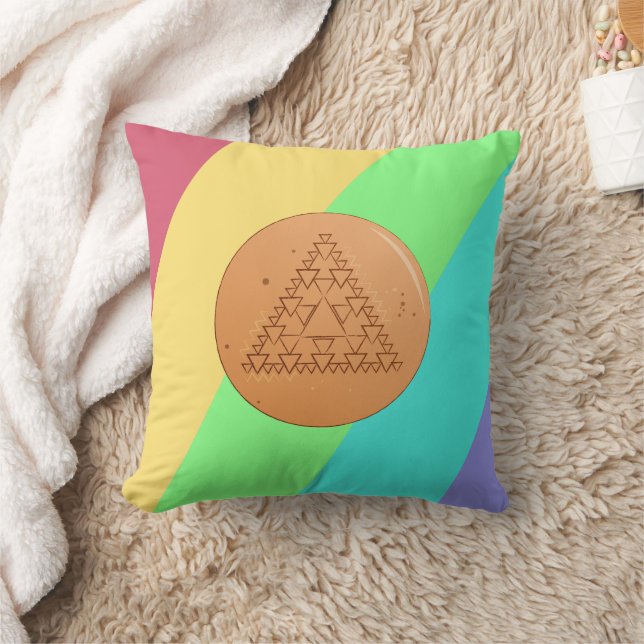 Rainbow Pillow Game Dalgona Många Triangle Kudde (Filt)