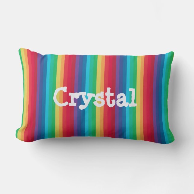 Rainbow Pillow med Namn Lumbarkudde (Framsida)