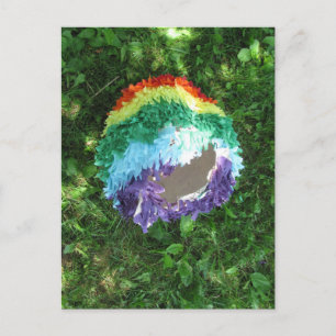 Rainbow Piñata efter festen Vykort