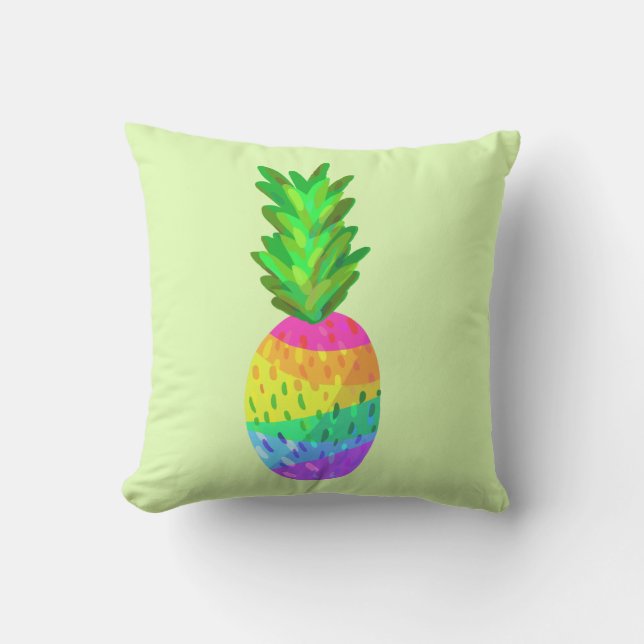 Rainbow Pineapple Kudde (Framsida)