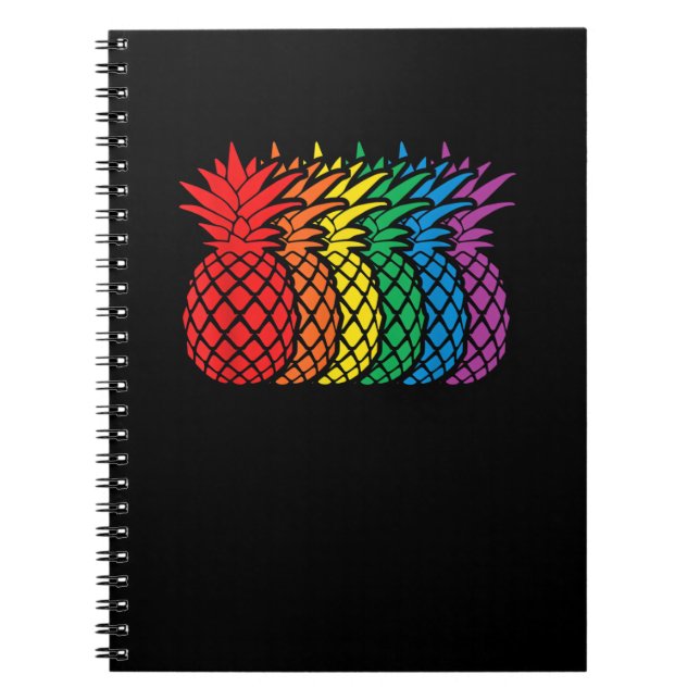 Rainbow Pineapples Aloha Hawaiian Gay pride Month Anteckningsbok (Framsidan)