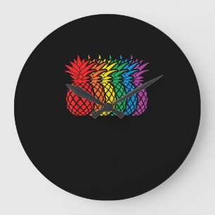 Rainbow Pineapples Aloha Hawaiian Gay pride Month Stor Klocka