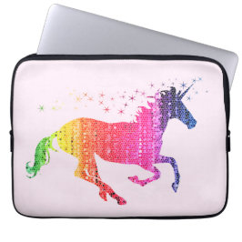 Rainbow Pink Unicorn Laptop Fodral