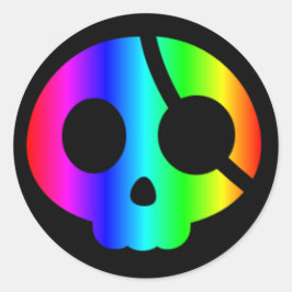 Rainbow Pirat Skull-dekal Runt Klistermärke