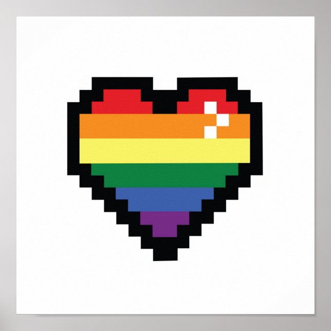 Rainbow Pixel Heart Poster (Framsidan)