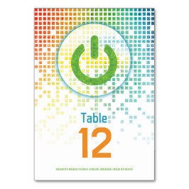 Rainbow Pixel Video Game Gamer Pub Mitzvah Bordsnummer