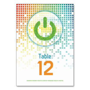 Rainbow Pixel Video Game Gamer Pub Mitzvah Bordsnummer