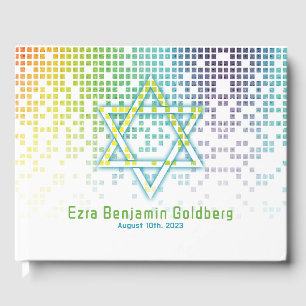 Rainbow Pixels Video Game Gamer Pub Mitzvah Gästböcker