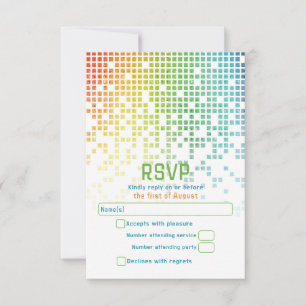 Rainbow Pixels Video Game Gamer Pub Mitzvah OSA Kort
