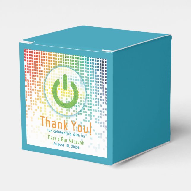 Rainbow Pixels Video Game Gamer Pub Mitzvah Presentaskar (Framsidan Sidan)