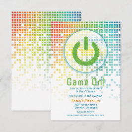 Rainbow Pixels Video Game Gamer Pub Mitzvah Tilläggskort