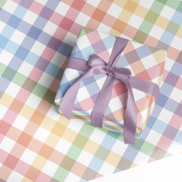 Rainbow plaid gingham söt, färglös pastel presentpapper