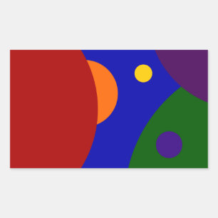 Rainbow Planets Rektangulärt Klistermärke