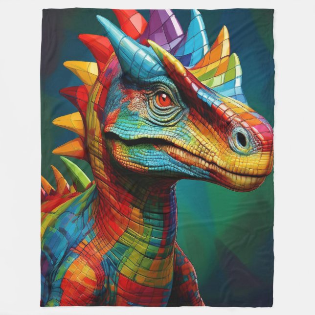 Rainbow Play Dinosaur Fleecefilt (Framsidan)