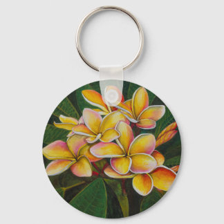 Rainbow Plumeria Nyckelring