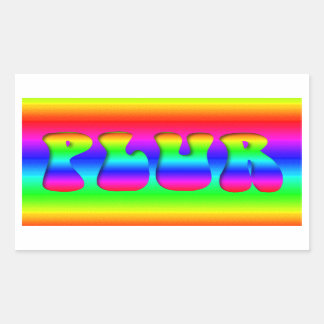 Rainbow PLUR Rektangulärt Klistermärke
