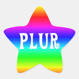 Rainbow PLUR Stjärnformat Klistermärke