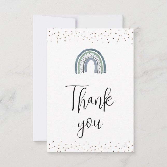 Rainbow Pojke Shower - tackkort Tack Kort (Framsida)