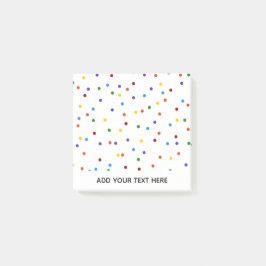 Rainbow Polka Dot Confetti Post-it Block