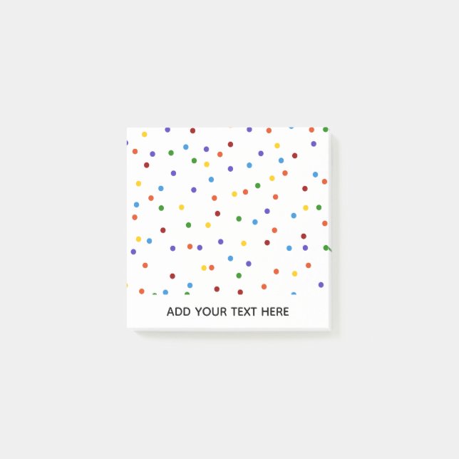 Rainbow Polka Dot Confetti Post-it Block (Framsida)