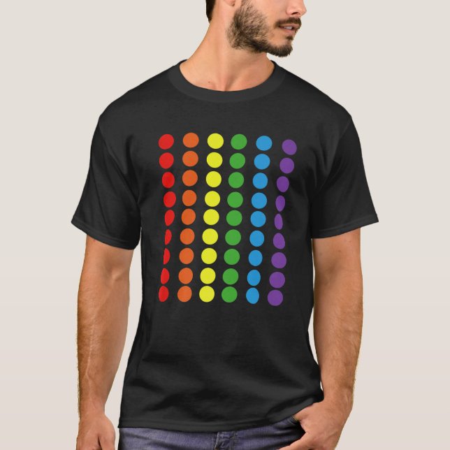 Rainbow Polka Dot Gay pride Färg LGBTQ Ally T Shirt (Framsida)
