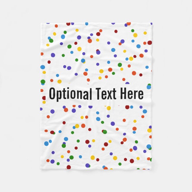 Rainbow Polka Dot Mönster White Fleecefilt (Framsidan)