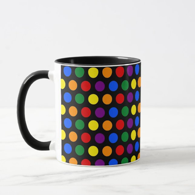 Rainbow Polka Dot Mugg (Vänster)