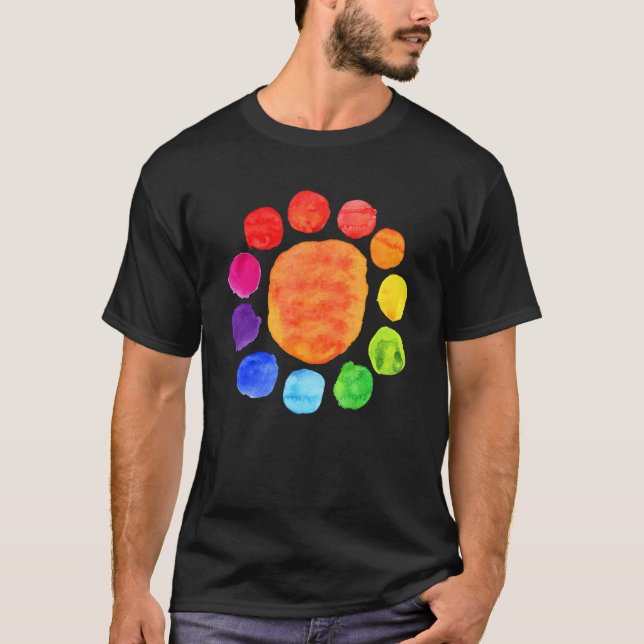 Rainbow Polka Dot September 15th International Dot T Shirt (Framsida)