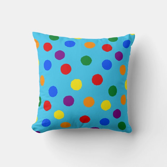 Rainbow Polka Dot Throw Cushion Kudde (Framsida)