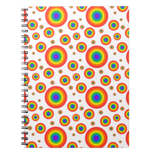 Rainbow Polka dots Anteckningsbok (Framsidan)