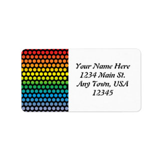 Rainbow Polka dots Black Adressetikett