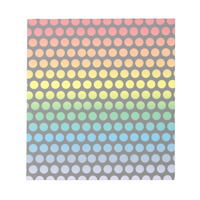 Rainbow Polka dots Black Anteckningsblock (Framsida)
