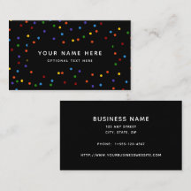 Rainbow Polka dots Black Confetti Mönster